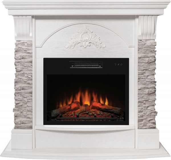 Электрокамин RealFlame Athena GR STD/EUG/25'/24 WT+Kendal 24 1080х985х400мм белый